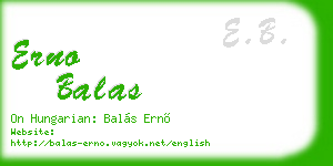 erno balas business card