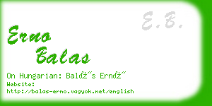 erno balas business card